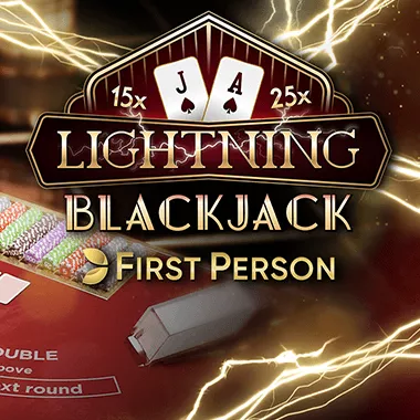 Experience the thrill of First Person Lightning Blackjack for an interactive card game encounter.