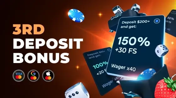 3RD DEPOSIT – 150% BOOST!